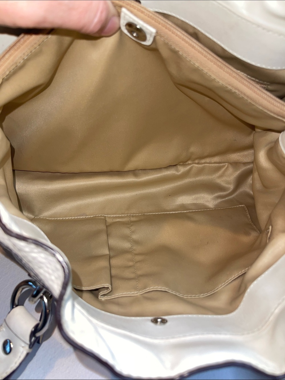 Coach G1085-F14686 Penelope Crème Pebbled Leather Tote/Shoulder Bag Ivory Cream - Picture 13 of 14